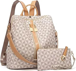 Mochilas femininas moda bolsa de couro PU design multiuso bolsa conversível mochila de viagem bolsa e bolsa 2 peças