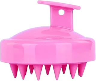TULIASHOP - Escova Massageadora Couro Cabeludo. Massageador Capilar Silicone Macio Para Higienizar e Combater a Caspa (Rosa)