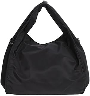 Bolsa Feminina Impermeável Grande Nylon Multi uso com Alça e Ziper Ombro Transversal Cor Preta