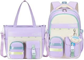 Conjunto de Mochila e Bolsa Tote, Nylon, Múltiplos Compartimentos, para Notebook 15,6 Polegadas