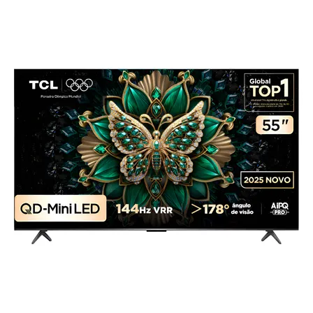 Smart Tv Tcl 55 Polegadas Qled Mini Led 4k C6k Wifi Bluetooth Google Tv 4 Hdmi 144hz Hdr10+ 55c6k