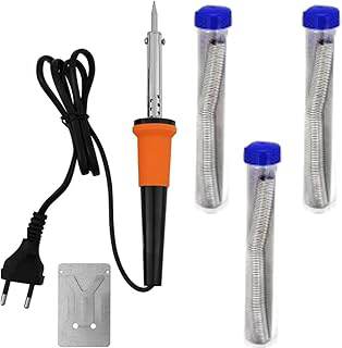 Kit Completo Eletrônica Ferro Solda 220v 30w / 60w + Suporte + Tubo Estanho 1mm 30g (60W)