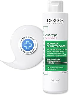 Vichy Dercos, Shampoo Anticaspa, Acalma o Couro Cabeludo, Impede o Reaparecimento da Caspa por 6 Semanas, Ideal para o Couro Cabeludo Sensível, Não Resseca os Fios, 200ml