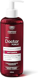 Darrow Doctar Force Shampoo Dermatológico Antiqueda com Complexo Bioforce, Biotina e Cafeína para Cabelos Mais Fortes e resistentes. Eficácia a partir do 1° mês: antiqueda reforçada e antiquebra,...