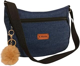 Bolsa bolsinha tecido jeans pano feminina pequena média alça tiracolo transversal e ombro regulável passeio festa balada trabalho faculdade