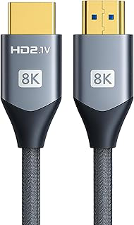 Cabo HDMI 2.1 8K 2m Ultra Rápido 48Gbps | HDR10 eARC VRR | Compatível com TV 4K, PS5, Xbox, Monitor Gamer, Projetor, PC | Conector Banhado a Ouro e Cabo Reforçado