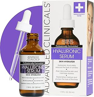 Clínicos avançada ácido hialurônico cara soro. Anti-envelhecimento Rosto sérica pele instantâneo Hydrator, Plump linhas finas, rugas Redução. (1,75 onças)