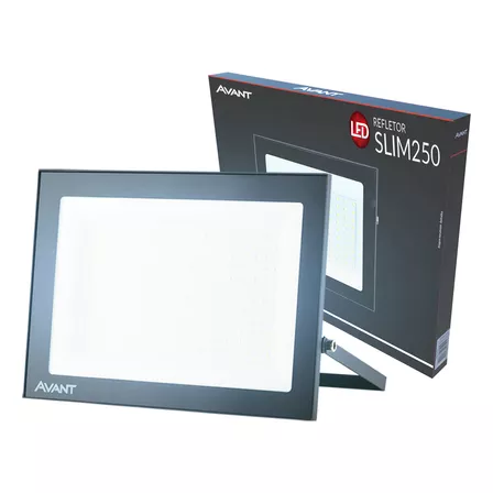 Refletor Led Holofote Slim 250w 6500k 18750 Lumens Dps Ip66 Prova Dágua Resistente A Poeira - Proteção Contra Surto De Tensão 3kv - Bivolt - Avant