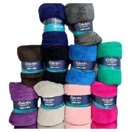Kit 5 Cobertor Manta Fleece Casal Lisa Macia 1,80 X 2,00