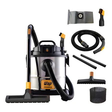 Aspirador Pó E Água Wap Gtw Inox 20 Com Soprador 1600w 160mbar 20 Litros