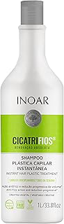 Inoar, Cicatrifios, Shampoo Reconstrutor, Hidratação Profunda e Redução de Volume, Pantenol, Creatina Vegetal e Rejucomplex®, Vegano – Para Cabelos Danificados ou Quebradiços, 1L