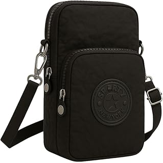 Bolsa Estilosa Tiracolo Transversal – Bolsa para Celular a Prova D'água,Compacta, Impermeável e com Alça Regulável, Bolsinha Para Celulares, Bolsa Carteira, com 3 Bolsos, Resistente a Água.