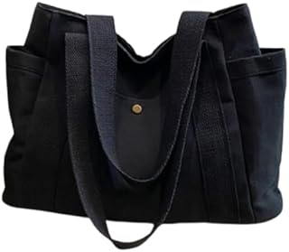 Bolsa de Lona Feminina Grande de Ombro Forrada Faculdade Passeio e Trabalho