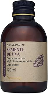 Óleo Vegetal De Semente De Uva - 100% Puro e Vegano | Alto Poder De Hidratação Para Corpo e Rosto 120ml - Via Aroma