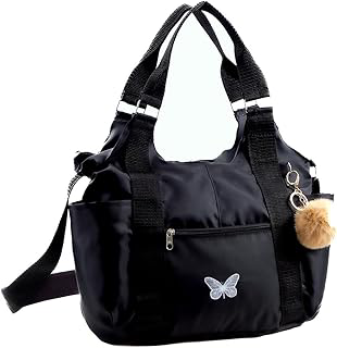 Bolsa Nylon Feminina Casual Grande Linda Estampa de Borboleta academia treino praia trabalho faculdade escolar passeio piscina